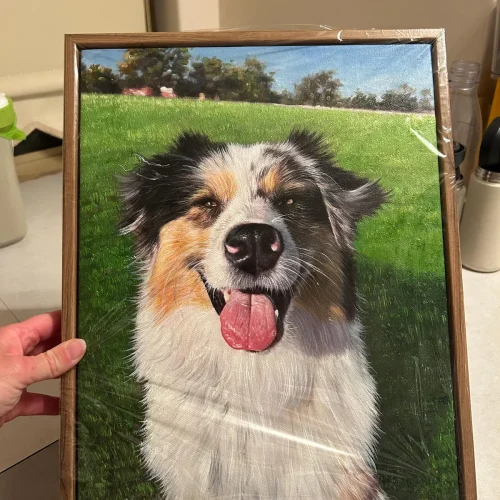 Framed Pet Portrait Wall Art photo review