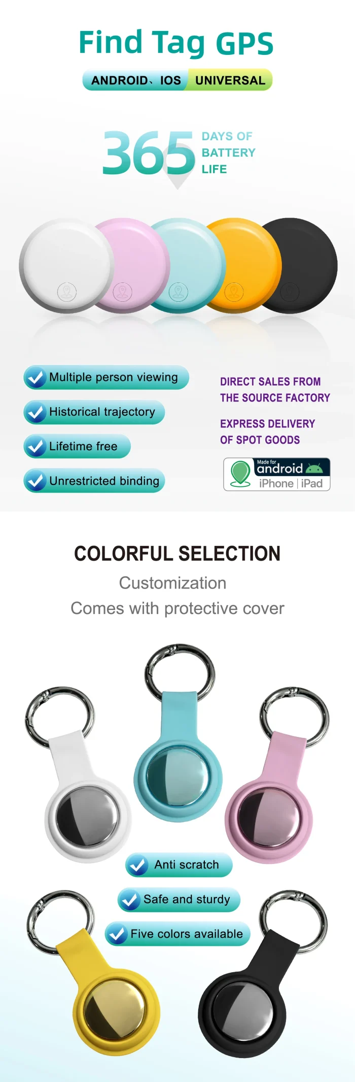 FindTag Smart Pet Tracker – Compact GPS Locator for Cats