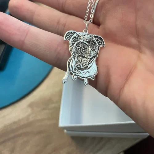 Custom Pet Portrait Necklace photo review