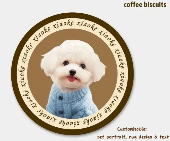 Custom Round Pet Portrait Rug