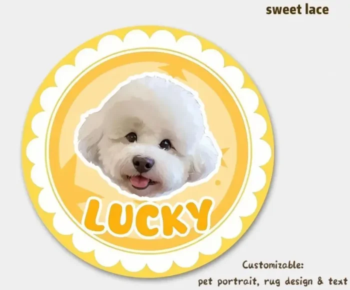 Custom Round Pet Portrait Rug