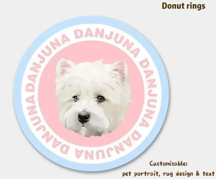 Custom Round Pet Portrait Rug