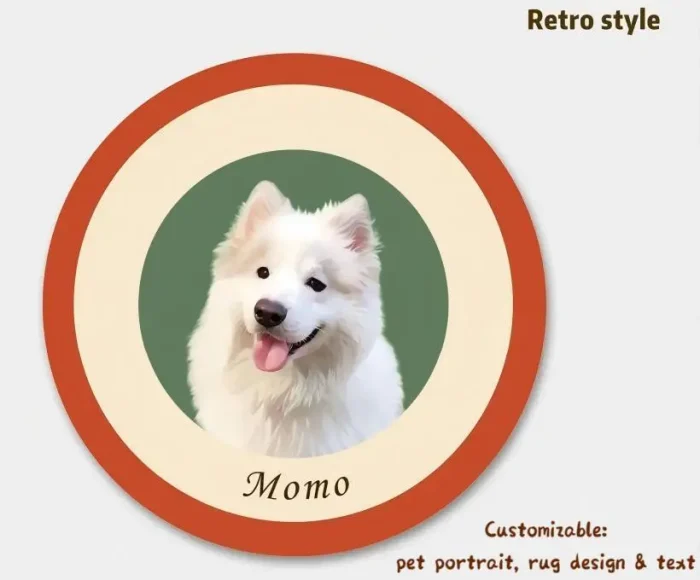Custom Round Pet Portrait Rug