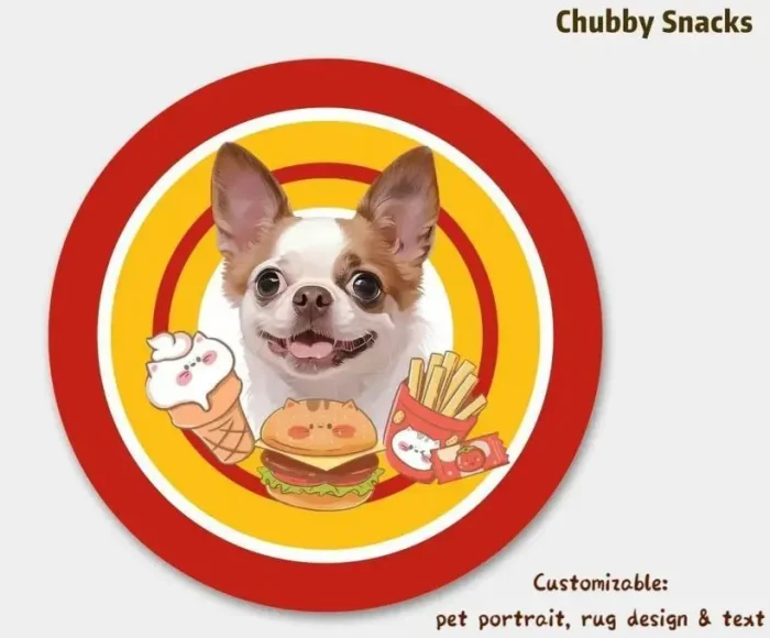 Custom Round Pet Portrait Rug